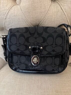 Coach "Penny" Small Black Signature Demi Bag